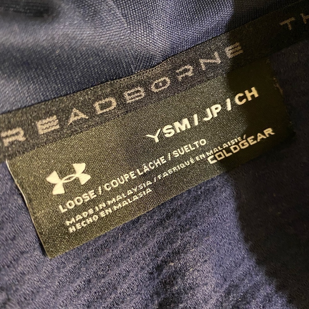 Under Armour Kids Hoodie  Y Small Blue Hoodie Sweatshirt UniSex Boys - Picture 7 of 9